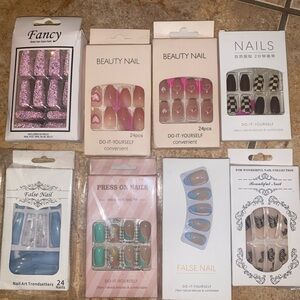 8 packs of press on nails!